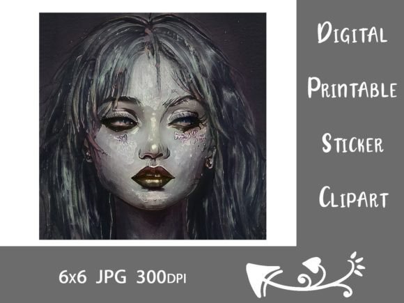 Download Messy Painterly Gray Girl Collage Face - Paint Collection