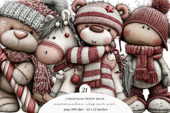 Download Christmas Teddy Bear Clipart - Clipart Collection