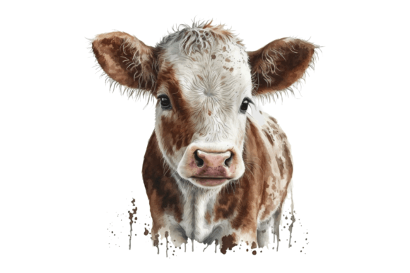 Download Watercolor Baby Cow Clipart Png Design - Clipart Collection
