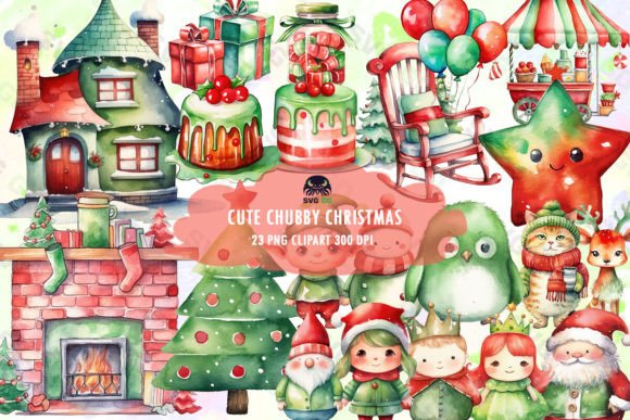 Download Cute Chubby Christmas Clipart PNG - Clipart Collection