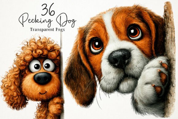 Download Whimsical Peeking Dog Clipart Set - Clipart Collection