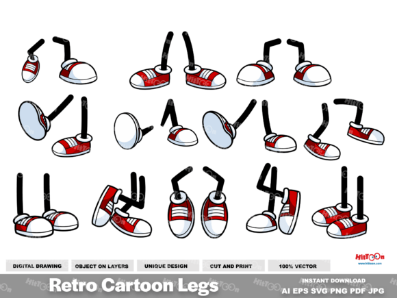 Download Retro Cartoon Legs Clipart - Clipart Collection
