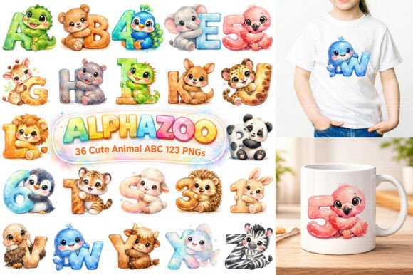 Download Cute Animal Alphabet Clipart, ABC PNG - Clipart Collection
