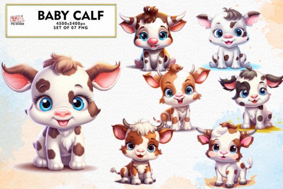 Download Baby Calf Watercolor Sublimation Clipart - Clipart Collection