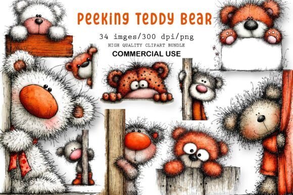 Download Peeking Teddy Bear Clipart - Clipart Collection