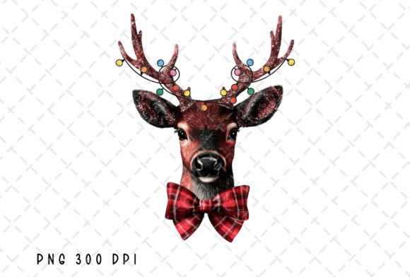 Download Deer Christmas Lights Coquette Bow PNG - Premium Bundle