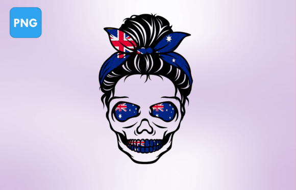 Download Skeleton Messy Bun Australia Flag - Australia Collection