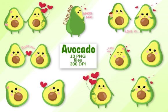 Download Avocado Png Clipart Set Bundle - Clipart Collection