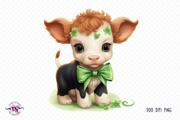 Download Cute St Patrick's Day Baby Cow Clipart - Clipart Collection