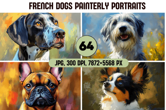 Download French Dogs Painterly Portraits - Paint Collection