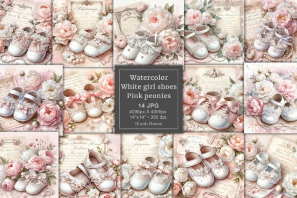 Download Watercolor White Girl Baby Shoes Clipart - Clipart Collection