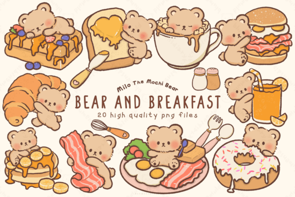 Download Kawaii Bear and Breakfast Clipart - Clipart Collection