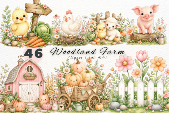 Download Farm Clipart, Woodland Farm Animals - Clipart Collection