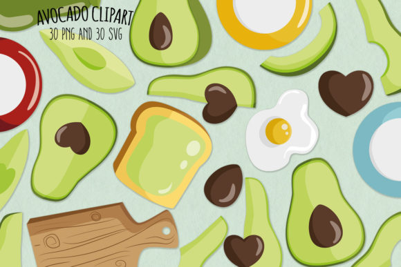 Download Avocado SVG  Clipart | Set of 30 - Clipart Collection