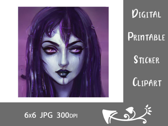 Download Painterly Violet Amethyst Girl Portrait - Paint Collection