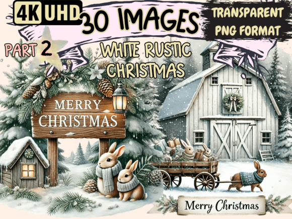 Download White Rustic Christmas Clipart P2 - Clipart Collection