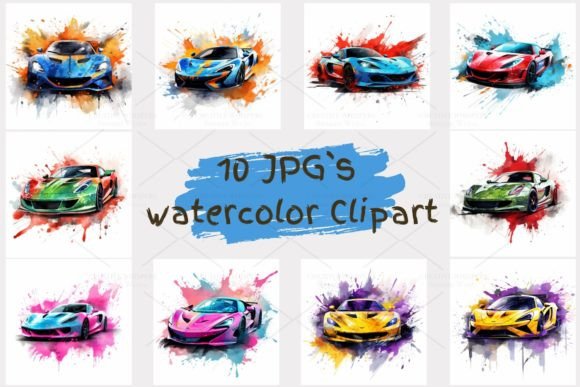 Download Sport Car Watercolor Clipart, JPG 1S-38 - Clipart Collection
