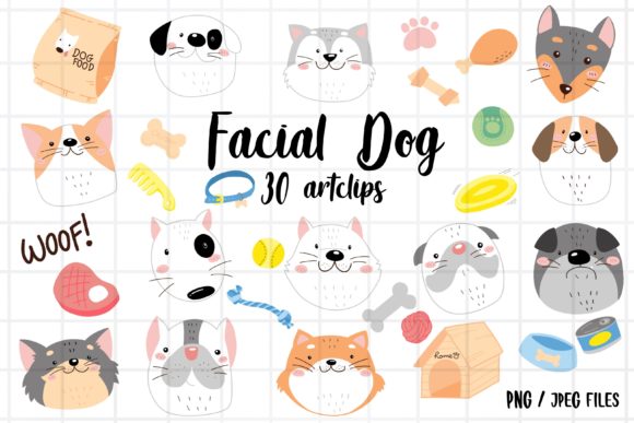 Download Colorful Facial Dog Clipart, Doodle Dog - Clipart Collection