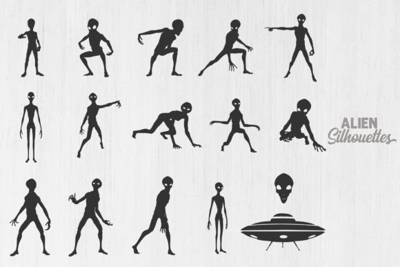 Download Alien SVG Cut File, Alien Silhouettes - Alien Collection