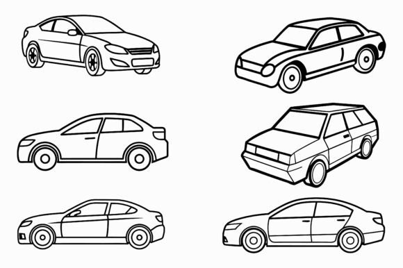 Download A Car Line Art on White Background - Car line art Collection