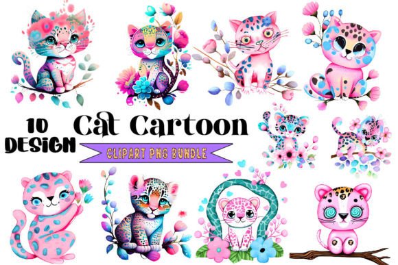 Download Vintage Cat Cartoon Clipart Bundle - Clipart Collection