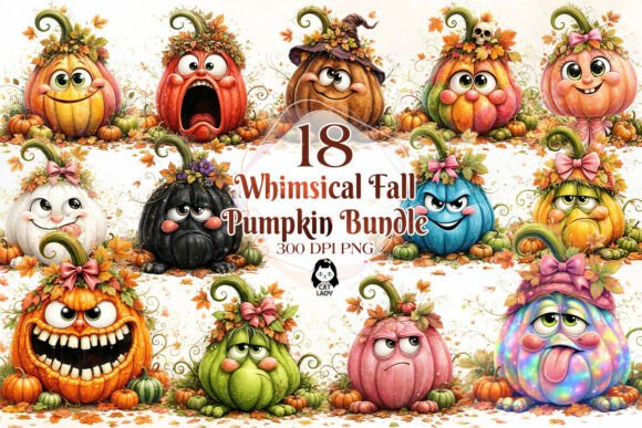 Download Whimsical Fall Pumpkin Clipart PNG - Clipart Collection