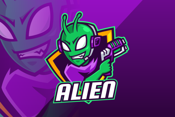 Download Alien with Laser Gun Esport Mascot Logo - Alien Collection