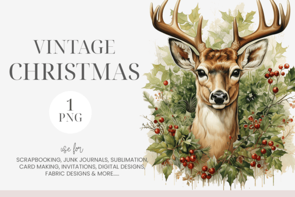 Download Watercolor Christmas Deer Clipart - Clipart Collection