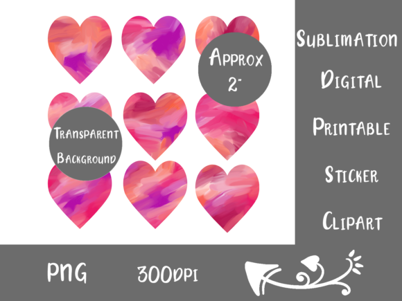 Download Pink Mini Sublimation Painterly Hearts - Paint Collection