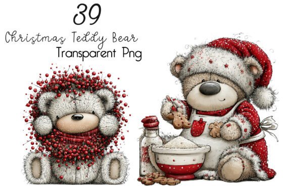 Download Whimsical Christmas Teddy Bear Clipart - Clipart Collection