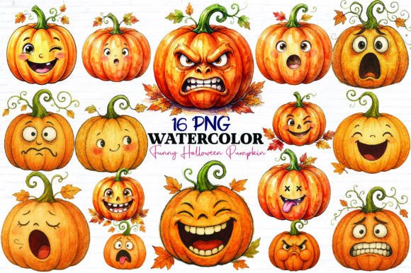 Download Funny Halloween Pumpkin Clipart Bundle - Clipart Collection