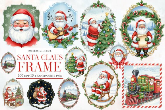Download Santa Claus Frame Clipart - Clipart Collection