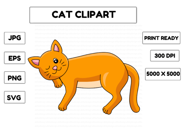 Download Cat Cartoon Colored Clipart Illustration - Clipart Collection