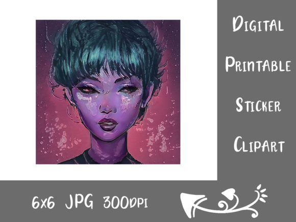 Download Painterly Purple Asian Girl Fantasy Art - Paint Collection