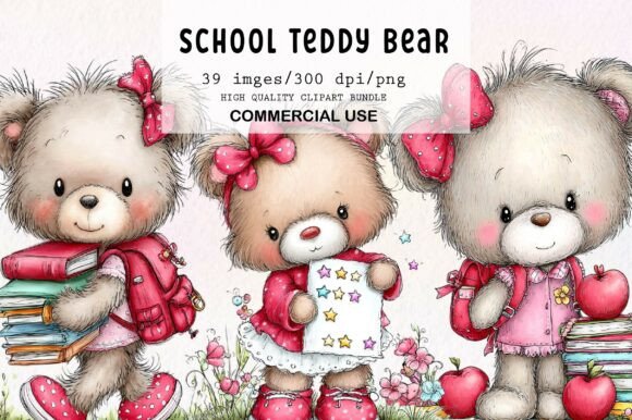 Download Back to School Teddy Bear Clipart - Clipart Collection