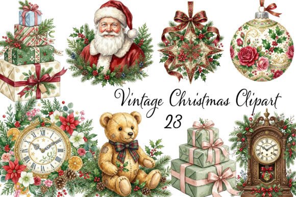 Download Vintage Christmas Clipart - Clipart Collection