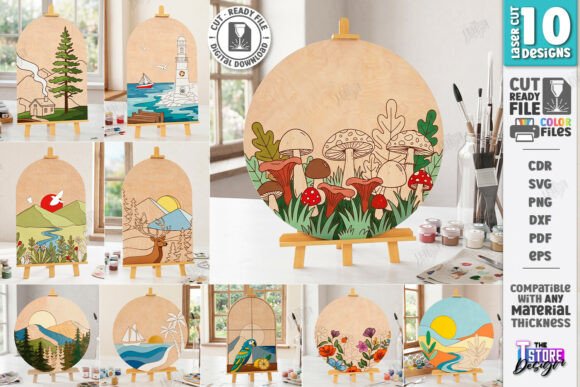 Download Paint by Numbers Laser Cut Bundle | CNC - Paint Collection