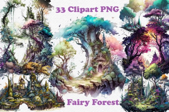 Download Watercolor Fairy Forest Clipart PNG - Clipart Collection