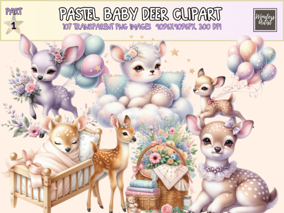 Download Pastel Baby Deer Clipart - Clipart Collection