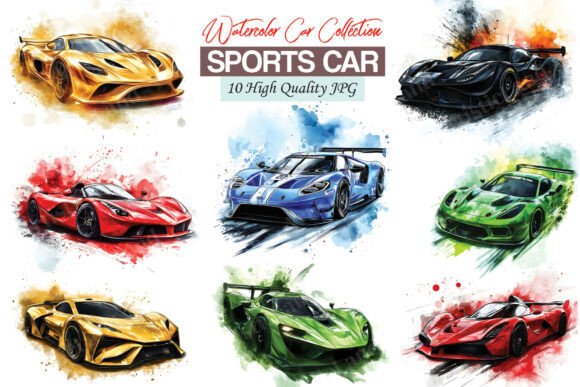 Download Watercolor Sports Racing Car Clipart - Clipart Collection