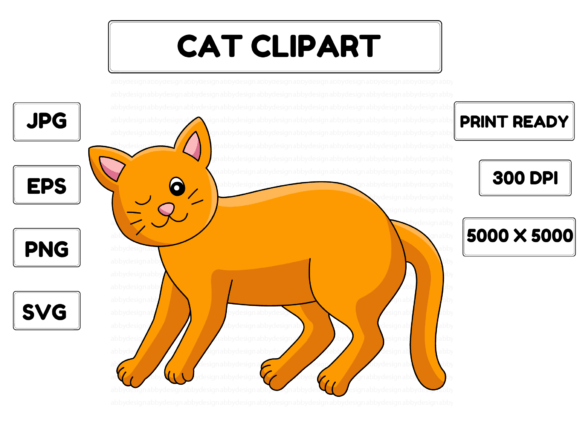 Download Cat Cartoon Colored Clipart Illustration - Clipart Collection