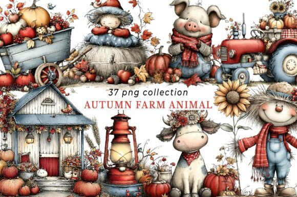 Download Whimsical Autumn Farm Clipart - Clipart Collection