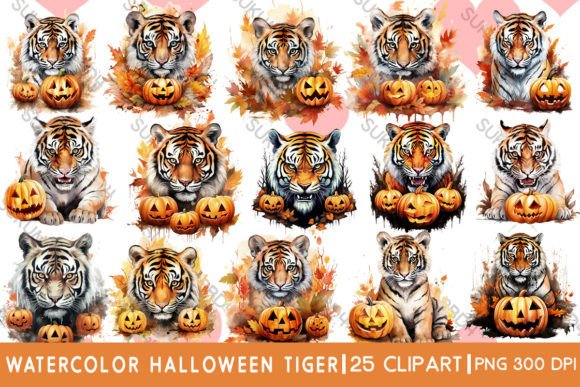 Download Watercolor Halloween Tiger Clipart - Clipart Collection