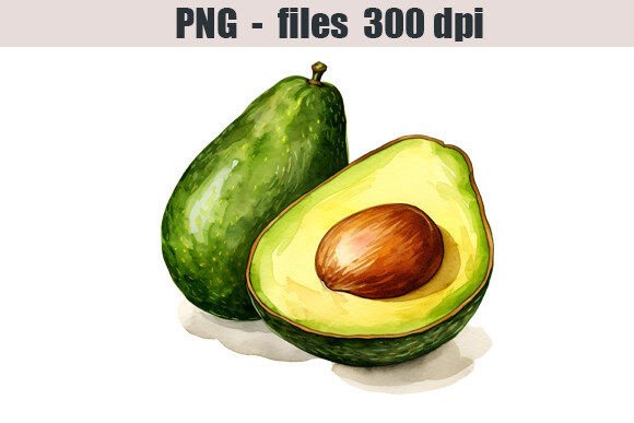 Download Avocado Watercolor Clipart - Clipart Collection