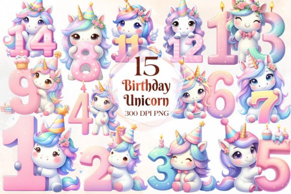 Download Birthday Unicorn Sublimation Clipart - Clipart Collection