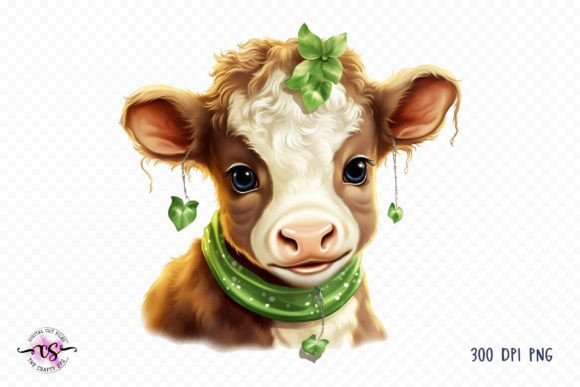 Download Cute St Patrick's Day Baby Cow Clipart - Clipart Collection