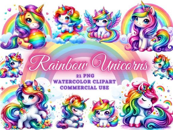 Download Rainbow Unicorns Clipart - Unicorn Png - Clipart Collection
