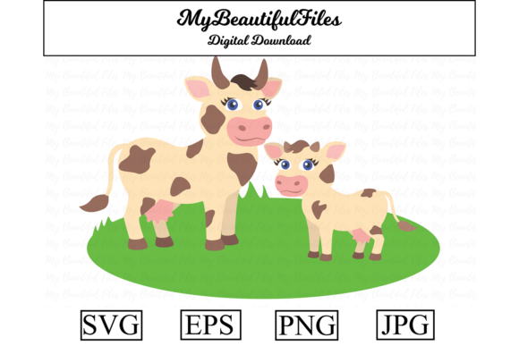 Download Cow and Calf Clipart Illustration - Clipart Collection