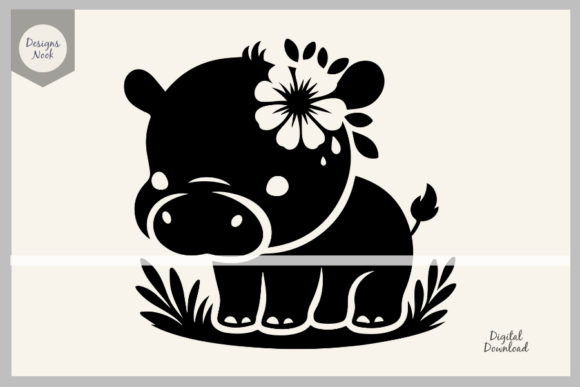 Download Baby Hippo SVG File Clipart Silhouette - Clipart Collection