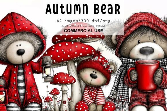 Download Whimsical Autumn Bear Clipart - Clipart Collection
